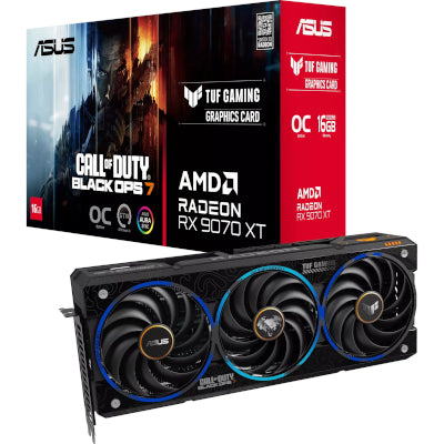 ASUS Radeon RX 9070 XT TUF JEU OC COD Black Ops 7 Édition, carte graphique (noir, RDNA4, GDDR6, 3x DisplayPort, 1x HDMI 2.1)