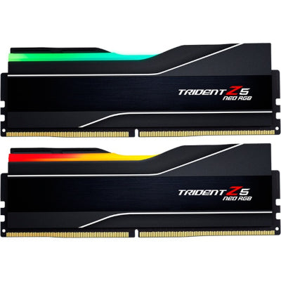 G.Skill DIMM 32 جيجابايت DDR5-6000 (2x 16 جيجابايت) طقم مزدوج، ذاكرة عشوائية (أسود، F5-6000J3038F16GX2-TZ5NR، Trident Z NEO RGB، AMD EXPO)