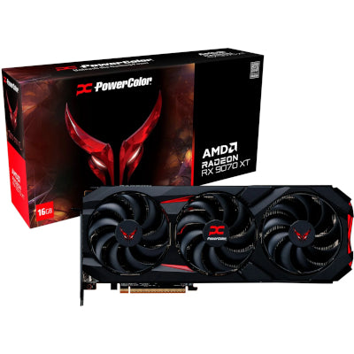 PowerColor Radeon RX 9070 XT Rode Duivel 16GB OC, Beeldkaart (zwart, RDNA4, GDDR6, 3x Beeldschermpoort, 1x HDMI 2.1)